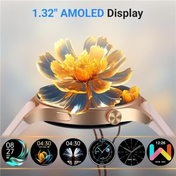 Smart Watch for Women,1.3" AMOLED Touchscreen Fitness Tracker - Picture 2 of 7